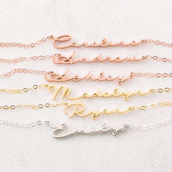 14k custom cursive letters necklace - Picture 3 of 3